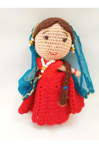Amigurumi Soft Toy- Handmade Crochet- Indian Doll Amigurumi Soft Toy- Handmade Crochet- Indian Doll